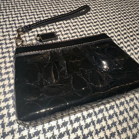 Black Coach Patent Leather Wristlet - Picture 5 of 7